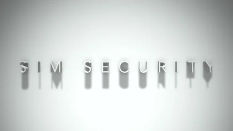 Sim security 3D title animation white text on a white background Stock Footage 299823105