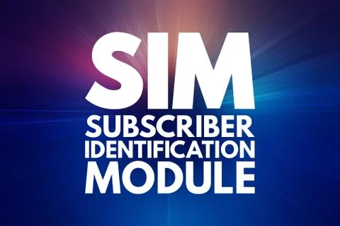 SIM - Subscriber Identification Module acronym, technology concept background Illustrazione stock