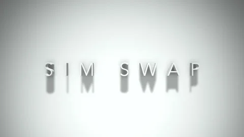 Sim swap 3D title animation with shadows on a white background Stock Footage 297517443