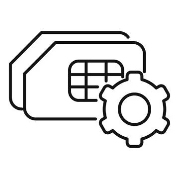 Sim tech mobile icon outline vector. Overview online Stock Illustration
