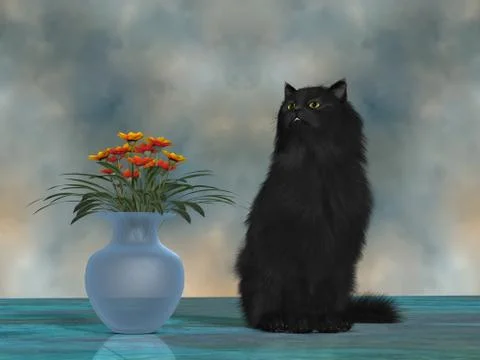 Simba the house cat Stock Illustration