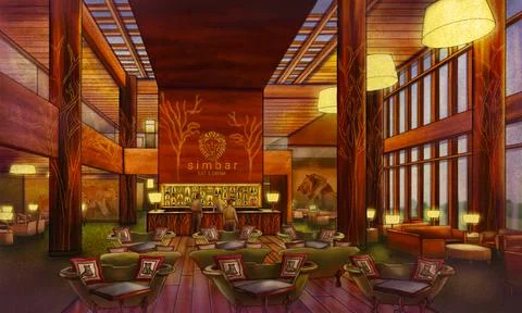 Simba Lounge Stock Illustration