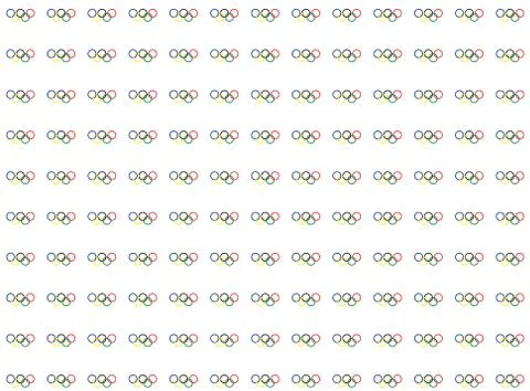Simbols of olympics games pattern. rings on white backgrounds Illustrazione stock