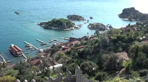 Simena village top view Stock Footage 22178258