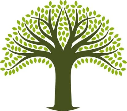 Simetric and geometric tree icon. Soft colors. Stock Illustration