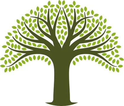 Simetric and geometric tree icon. Soft colors. Stock Illustration