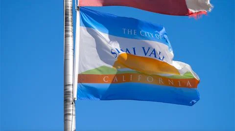 Simi Valley flag in motion Stock Photos