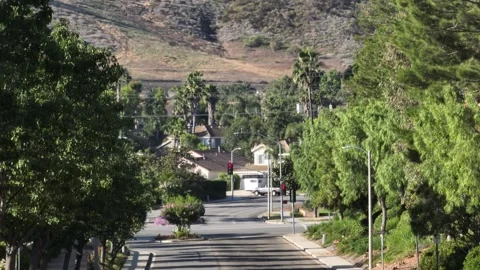 Simi Valley Homes California Drone Aerial View Stockbeeldmateriaal 335398053