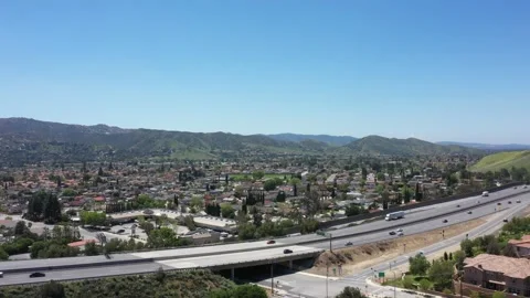Simi Valley Suburbs Aerial View Stock Footage