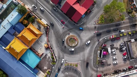 Similar roundabout perspective but slightly different angle Stock Footage 337720490