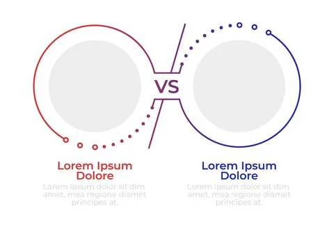 Similarities and differences highlighting empty infographic template Stock Illustration