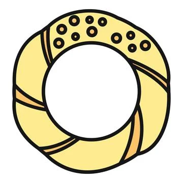Simit bagel icon flat vector illustration design Stock Illustration