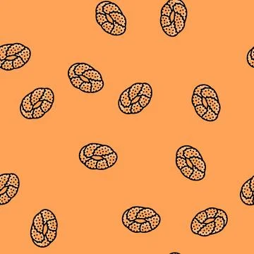 Simit turkish bagel cuisine vector seamless pattern Stock Illustration