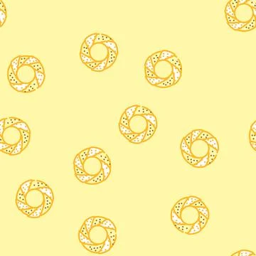 Simit turkish bagel cuisine vector seamless pattern Stock Illustration