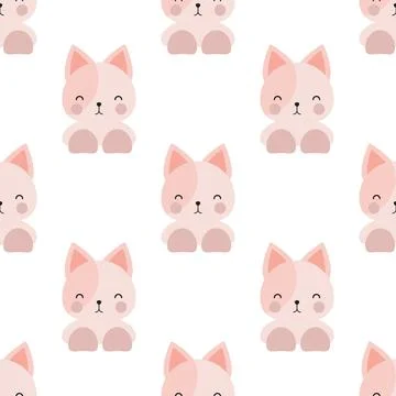 Simle or solid cat doll seamless texture Illustrazione stock