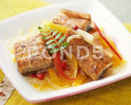 Simmered eel Stock Photos