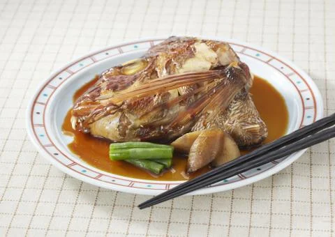 Simmered sea bream Stock Photos
