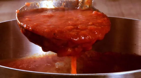 Simmering tomato sauce Stock Footage 8573152