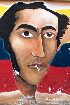 Simon Bolivar mural Stock Photos