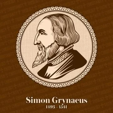 Simon Grynaeus was a German scholar and theologian of the Reformation Stock Illustration