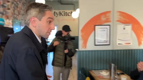 Simon Harris meets with the public in Co Leitrim  Video stock 292832077