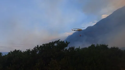 Simon's Town Mountain Fires Stock Footage 264809983