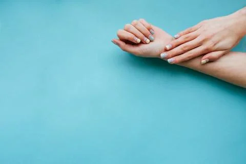 Simpe spring manicure Stock Photos