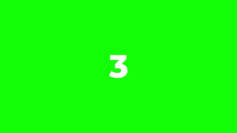 Simple 1 to 5 Countdown Timer with Go, White Scale Animation, Green Screen Vidéo 334578088