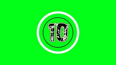 Simple 10 Seconds Countdown Timer. green screen chroma key Stock Footage 219219279