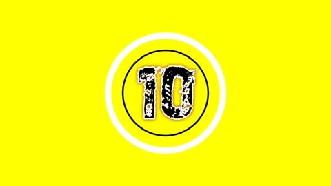 Simple 10 Seconds Countdown Timer. yellow Baground Stock Footage 219220238