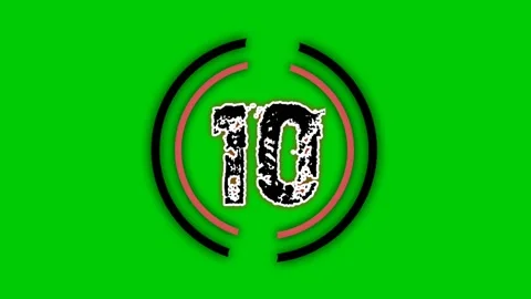 Simple 10 seconds Countdown Timer. Green Screen Chroma Lock Stock Footage 219245224