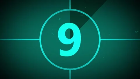 Simple 10s countdown symbol with noise effect. Ten to one countdown animation. Stock Footage 334616616