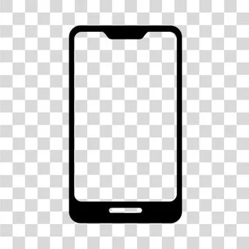 Simple 2 Vector Icon, Smartphone, at Transparent Effect Background Stock Illustration