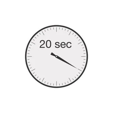 Simple 20 seconds or 20 minutes timer. Stock Vector illustration isolated on Stockillustratie