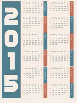 Simple 2015 calendar design Stock Illustration