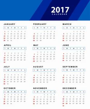 Simple 2017 Calendar Stock Illustration