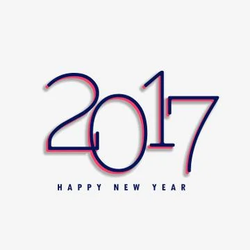 Simple 2017 text style on white background Stock Illustration