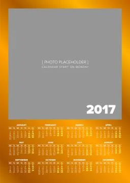 Simple 2017 year calendar Stock Illustration