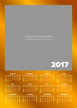 Simple 2017 year calendar Stock Illustration