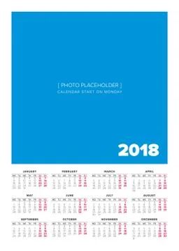 Simple 2018 year calendar Stock Illustration