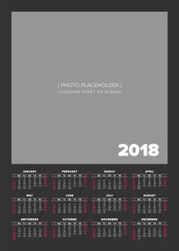 Simple 2018 year calendar Stock Illustration