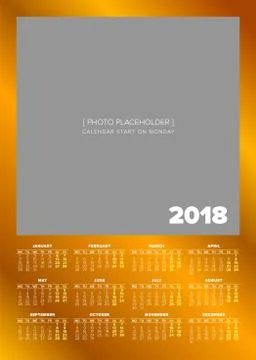 Simple 2018 year calendar Stock Illustration