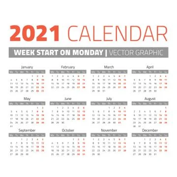 Simple 2021 year calendar Stock Illustration