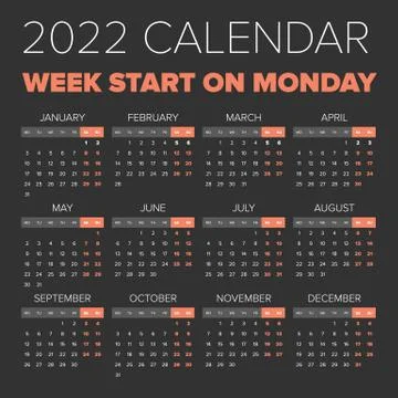 Simple 2022 year calendar Stock Illustration