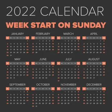 Simple 2022 year calendar Stock Illustration
