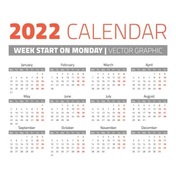 Simple 2022 year calendar Stock Illustration