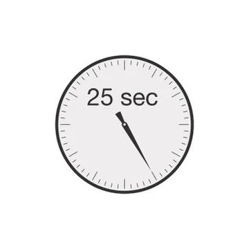 Simple 25 seconds or 25 minutes timer. Stock Vector illustration isolated on 스톡 일러스트