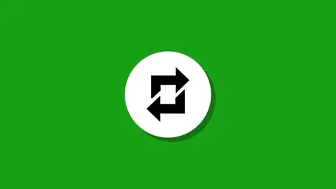 A simple 2d animation of a looping arrows icon on a green screen, represent.. Stock Footage 327762898