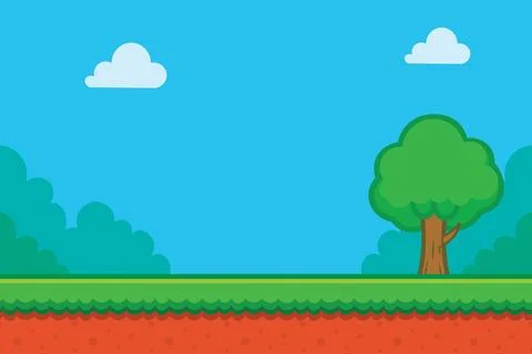Simple 2D Platformer Game Background Stock Illustration