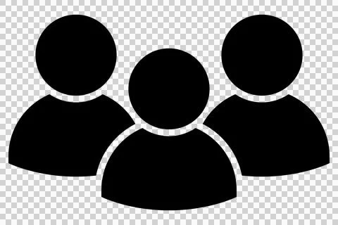 Simple 3 users, team icon (black) Stock Illustration